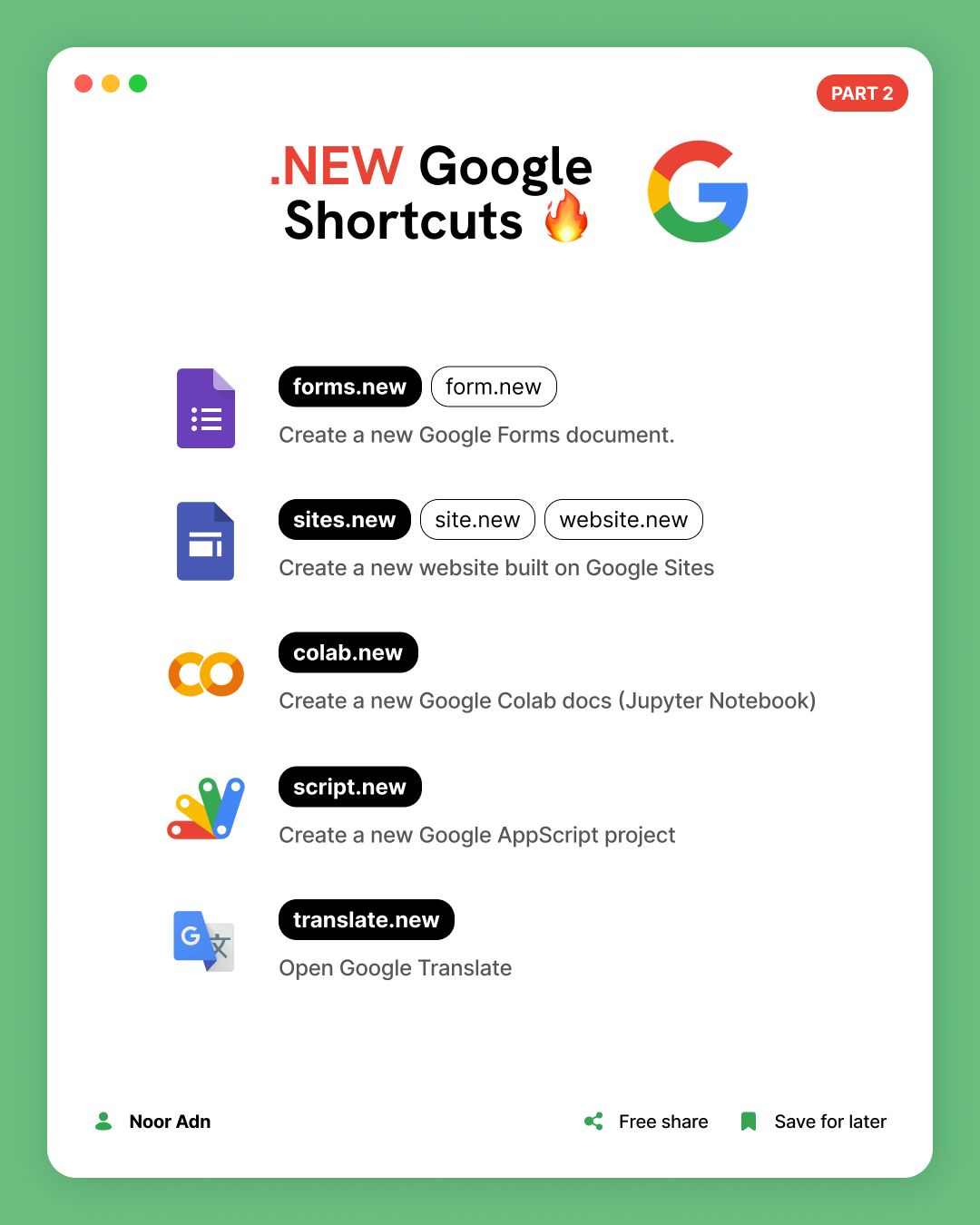 .NEW Shorcut Google (Part 2)